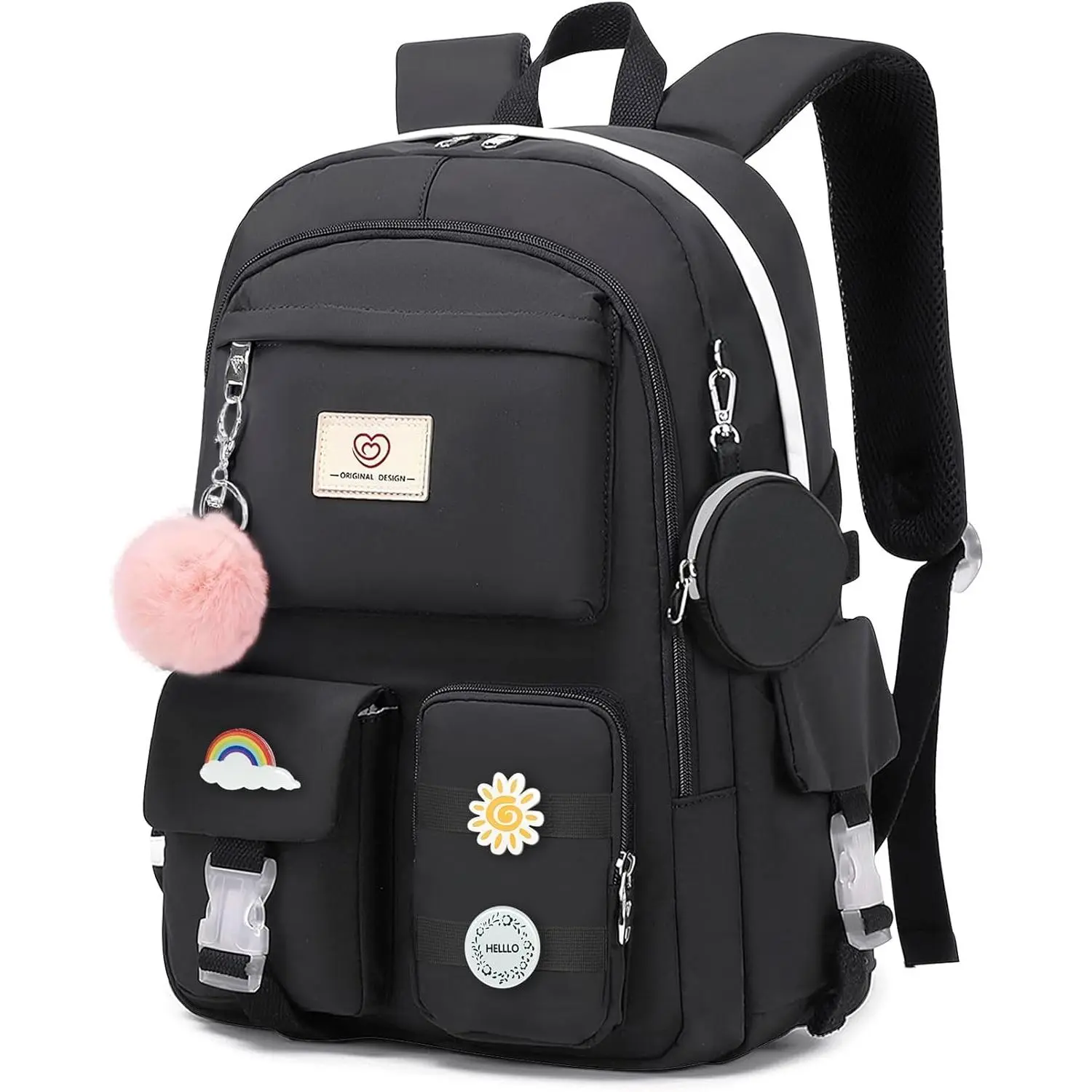 18″ Back to School Haul Backpack for Girls - Anti-Theft Athletic Multifunctional High-Capacity Book Bag with Built-in Organizer for Teens College Students Travel Daypack, School Backpack, Backpacks For Girls
