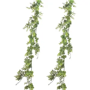 Artificial Boxwood Garland, 2 Packs 6 Ft Lifelike Greenery Vine  Garland for Wedding Backdrop Arch Wall Decoration