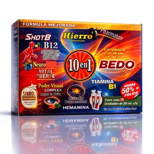 Hierro Multi-Vitaminico 10 en 1 - 15 (20ml Drinkable Shots) -  Daily Energy & Wellness Support (15 x 20mL)