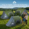 Night Cat Upgraded Pop-Up Family Tent - 1-4 Person Sturdy Tent, 3s Instant Setup, Automatic Unfolding & Retracting, 3kg Easy Fold, Oxford Fabric PU2000mm Rainproof, Moisture-Proof, Cool Ventilation, Large Space, Porch-Door Shade, Adult Hiking Gear