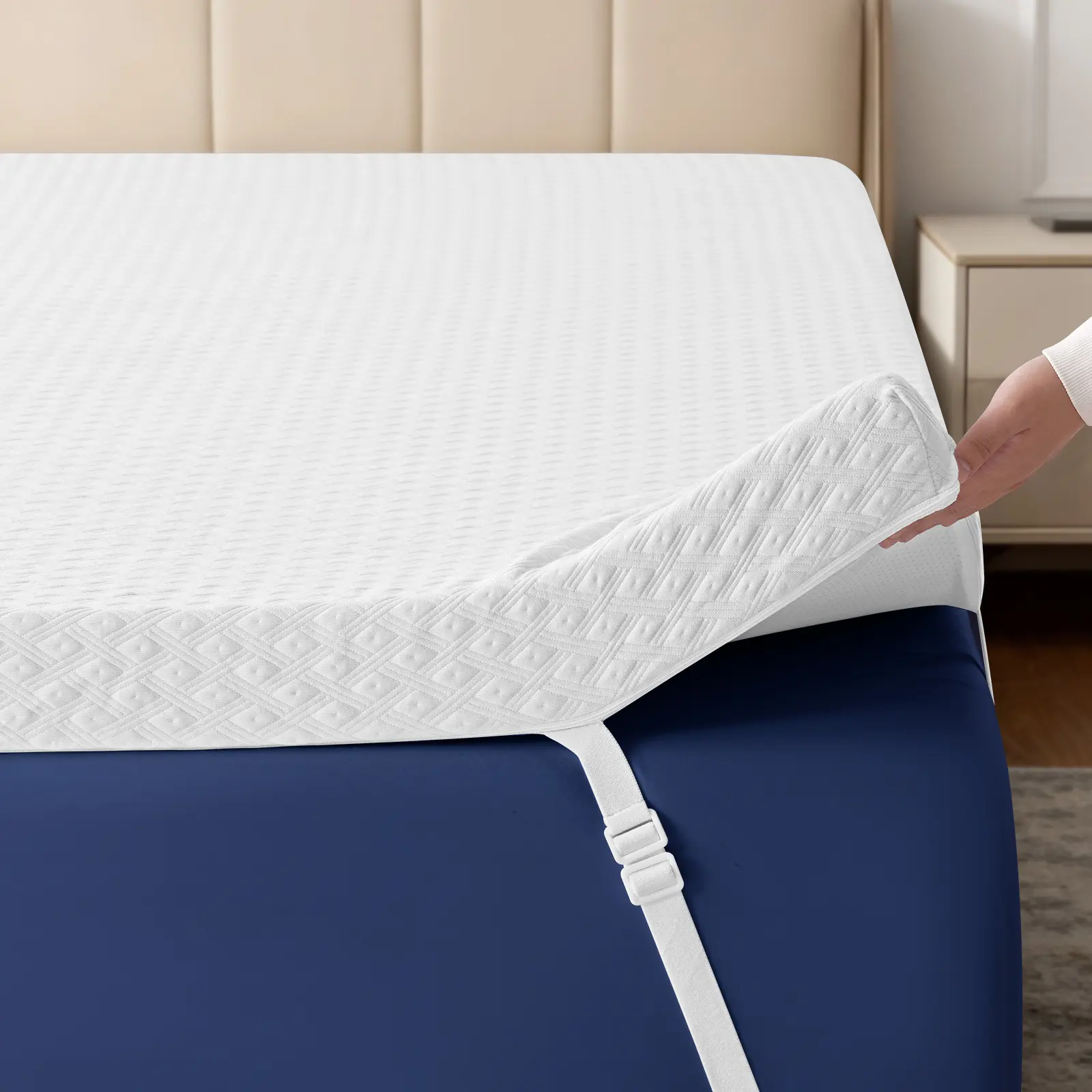 EDILLY 3 Inch Cooling Gel Memory Foam Mattress Topper King Size,with Removable & Washable Bamboo Cover,Soft Breathable Mattress Pad,Bed Topper for Back Pain Relief (76x80)