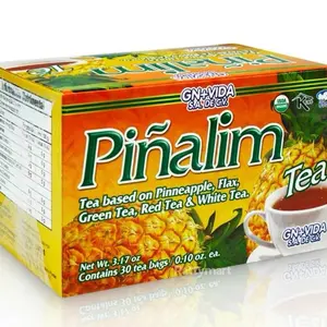 Pinalim Tea Cleansing Herbal /Te de Pinalim Mexican Version- Pineapple, Flax, Green Tea, White Tea - 30 Day Supply Natural Herbal Supple Beverage