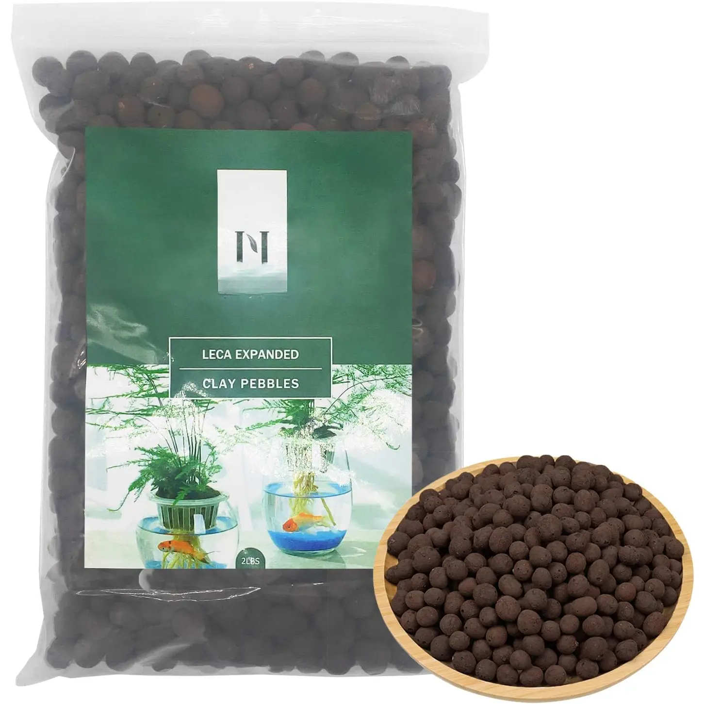 2LBS Leca Expanded Clay Pebbles Hydroponics Supplies for Indoor Garden  (2LBS)