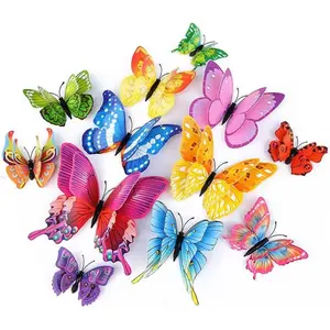 24 Pcs Magnetic Butterfly Wall Decor Set, Reusable Removable Birthday Party Cake Decoration, Home Cabinet Door Fridge Stickers, Refrigerator Magnet, Fridge Magnets