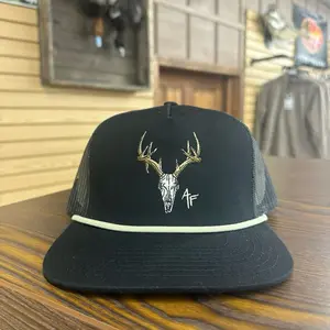 Euro Skull Rope Hat - Black