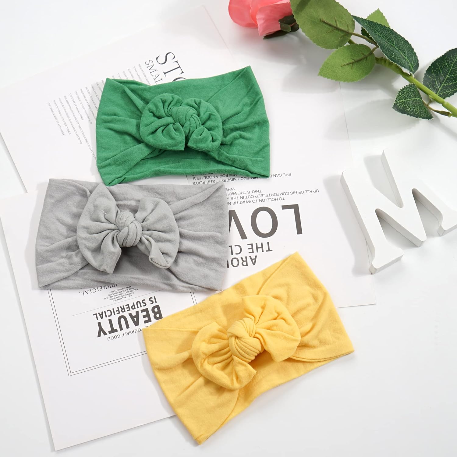 Super Stretchy Soft Knot Headbands with Hair Bows Head Wrap Hair Accessories For Newborn Baby Girls Infant Toddlers Kids