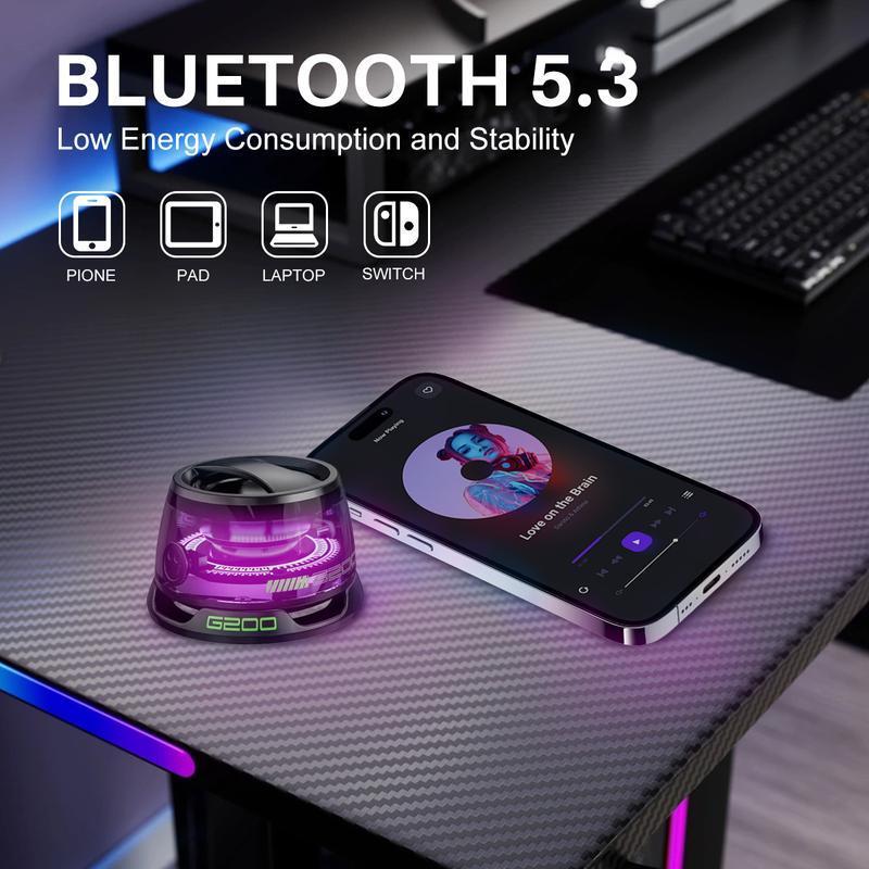 Portable Bluetooth Speaker G200 RGB Lighting Magnetic Speaker BT5.3 Mini Sound Box 7 Hours Playback Phone Holder,Mini LED Shower Speaker , Premium Sound Quality , 10-Hour Playtime
