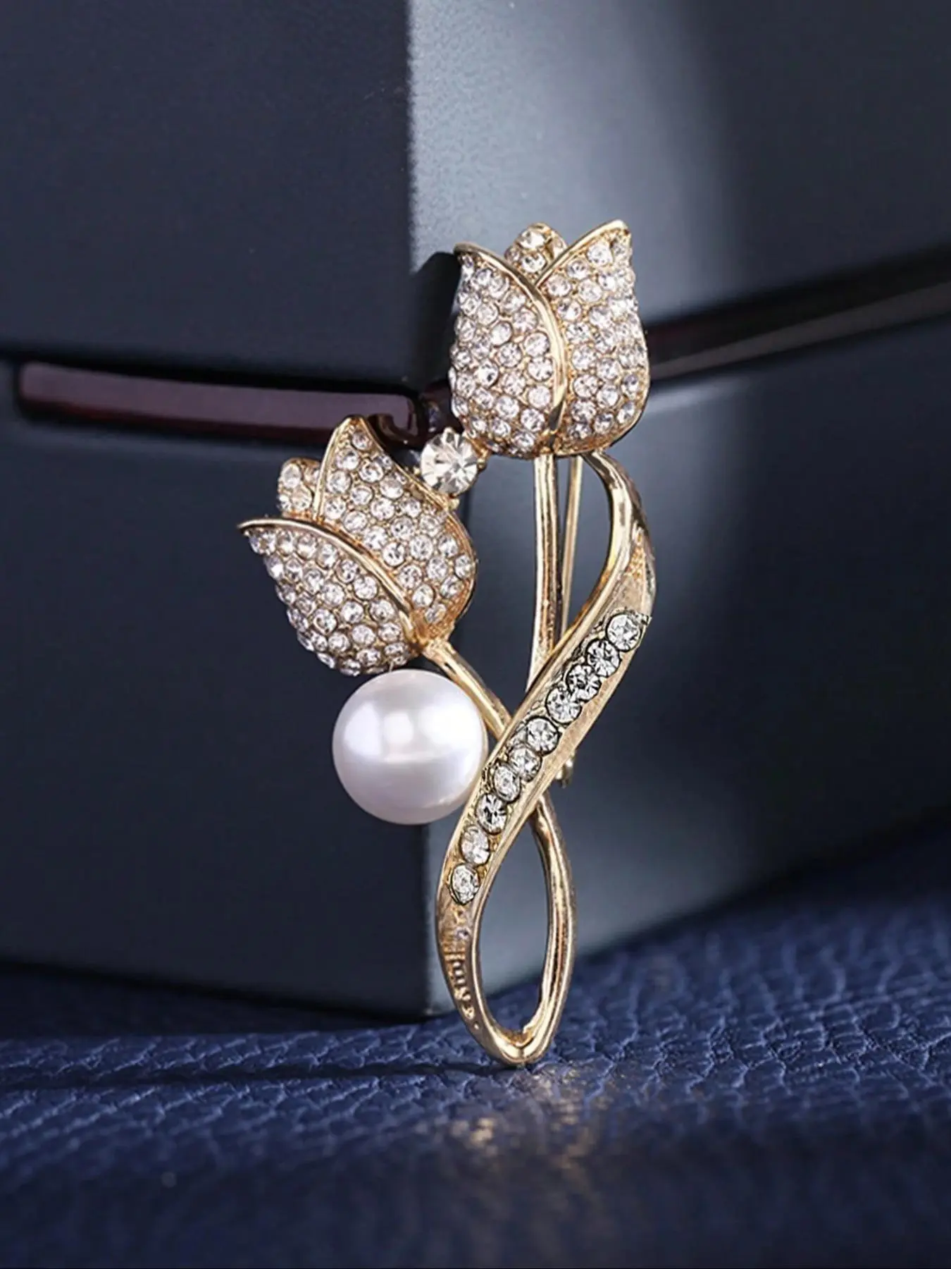 Mother's Day Gift Faux Pearl & Rhinestone Decorated Brooch, Exquisite Brooch, Floral Brooch, Elegant Flower Design Brooch for Women & Men, Fashion Jewelry for Party, Daily Clothing Decor, Flower Brooch Pin Jewellery
