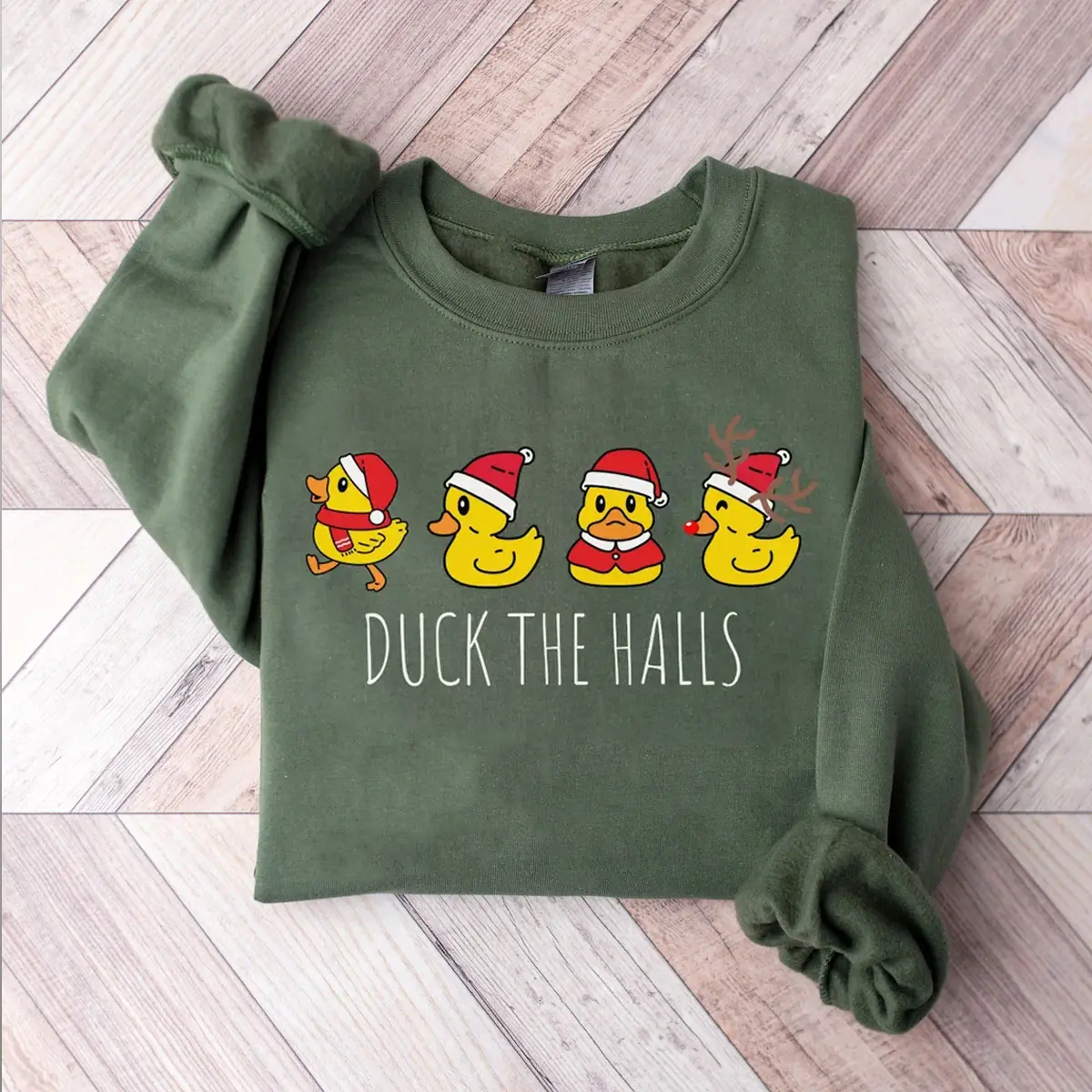 Santa Duck Sweatshirt, Funny Duck Christmas Crewneck Funny Rubber Duck Christmas Sweater Christmas Duck Lover Sweatshirt Shirt