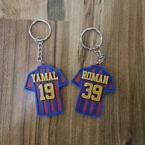 Personalized Barcelona Soccer Futbol Club Jersey Keychain | Custom Name & Number | 3D Printed Soccer Bag Tag | Fan Gift