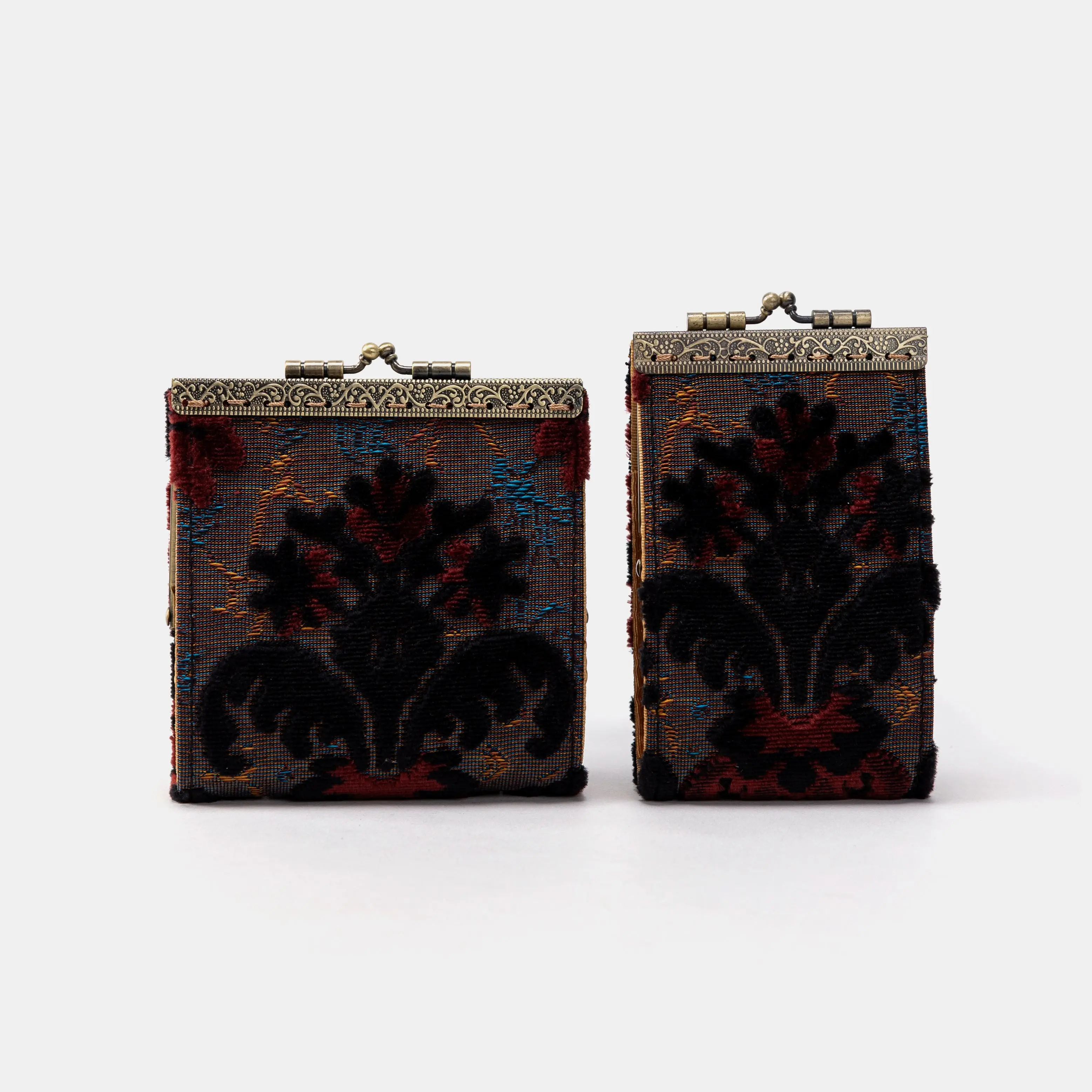 Burnout Velvet Revival Sephia Card Wallet Credit Card Organizer