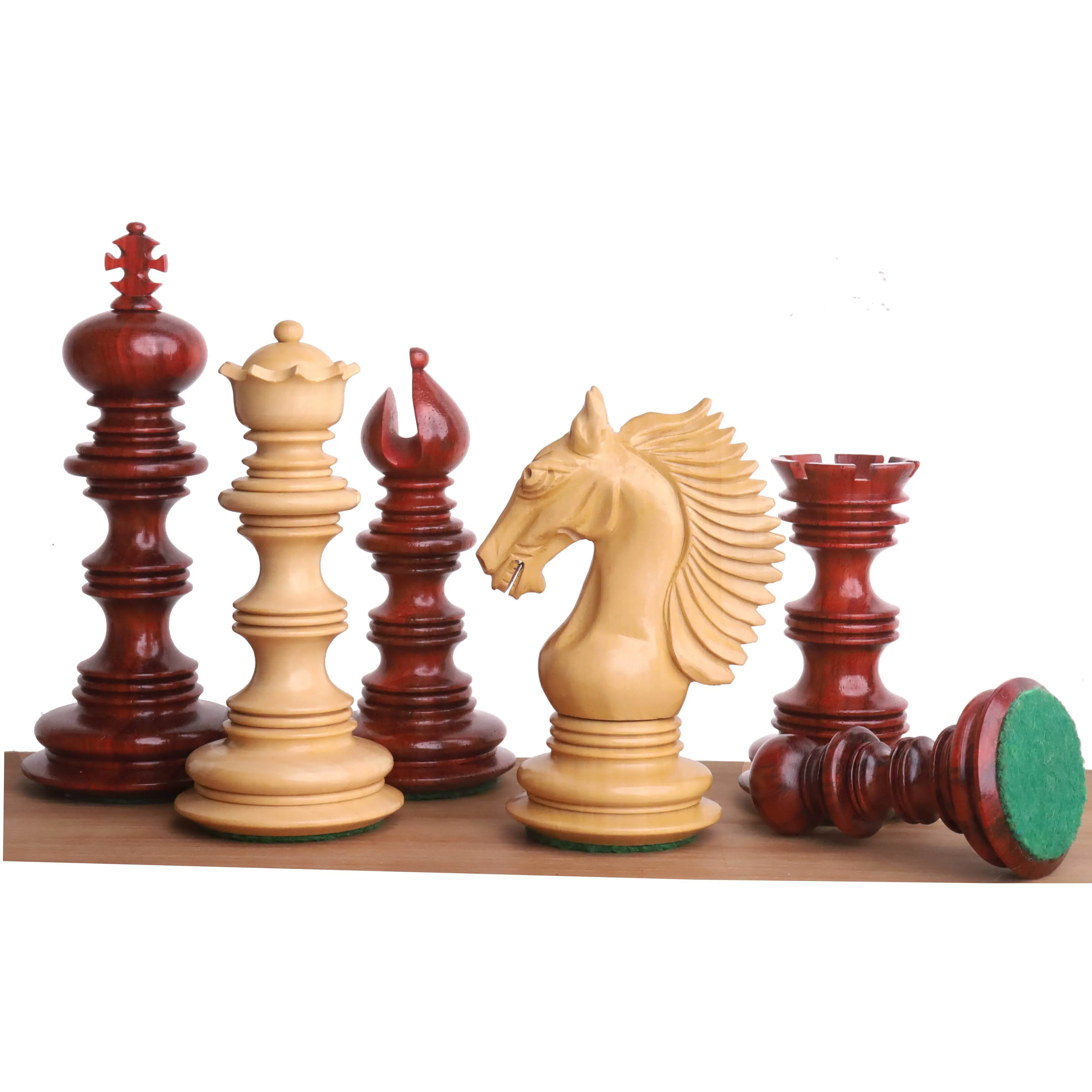 4.5" Gallant Knight Luxury Staunton Chess Set- Chess Pieces Only - Triple Weighted - Bud Rosewood