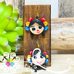 Multicolor Otomi Doll Earrings - Fondant Earrings