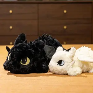 Toothless Dragon Plush Body Pillow, Little Flying Dragon Stuffed Cushion, Toothless Peluche Pillow, Sleeping Back Cushion Home Decor