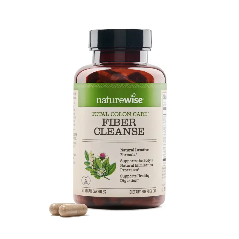 NatureWise Total Colon Care Fiber Cleanse - Natural Laxative Blend - Herbal Laxatives, Prebiotics, & Enzymes for Regularity, Digestion, Weight & Gut Health - Non-GMO - USA Manufactured