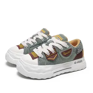 Q-AND Women’s Denim Platform Sneakers – Casual Low Top Canvas Streetwear Shoes with Thick Sole, Lightweight Fashion Walking Trainers, Non-Slip Everyday Skate Sneakers