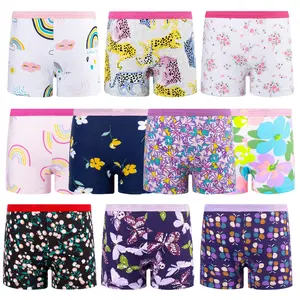 BIG ELEPHANT Girls’ 10-Pack Cotton Boxer Briefs – 100% Soft, Breathable Underwear for Toddlers & Kids