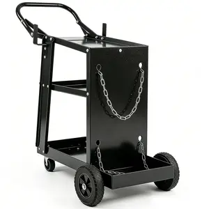 Garden Cart(3 Tier Welding Cart), 3-Tier Garden Cart Heavy Duty With 400 Lbs Weight Capacity, 360° Swivel Wheels, For Garden Tools Plants, With Storage Safety Chains, Utility Heavy Duty Wagons Carts