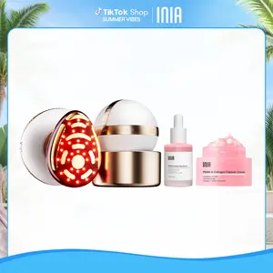 INIA SPHERA & PDRN Peptide Repair Skincare Bundle – RF & LED Anti-Aging Facial Device with EMS Microcurrent, Red Light & Cryo Cooling for Lifting & Firming, Plus Peptide Cream & Serum for Deep Repair & Hydration.,Mother's Day Special Gift