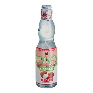 Hana Lychee Flavored Ramune Beverage, 6.7oz Fizzy Drink