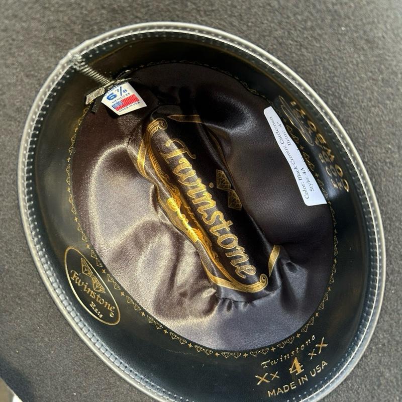 Texana Twinstone 4X Estilo Joan Sebastián Classic Black Felt Cowboy Hat with Wide Brim