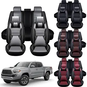Car Seat Covers For 5 Seats, Full Set Universal Seat Covers For Cars, Waterproof PU Leather Auto Seat Protectors With Head Pillow, Car Interiors Fit For Nissan /Honda /Civic /CRV /Hrv /Kia /Sorento /Toyota /Corolla /4Runner /Camry /Hyundai /Mazda