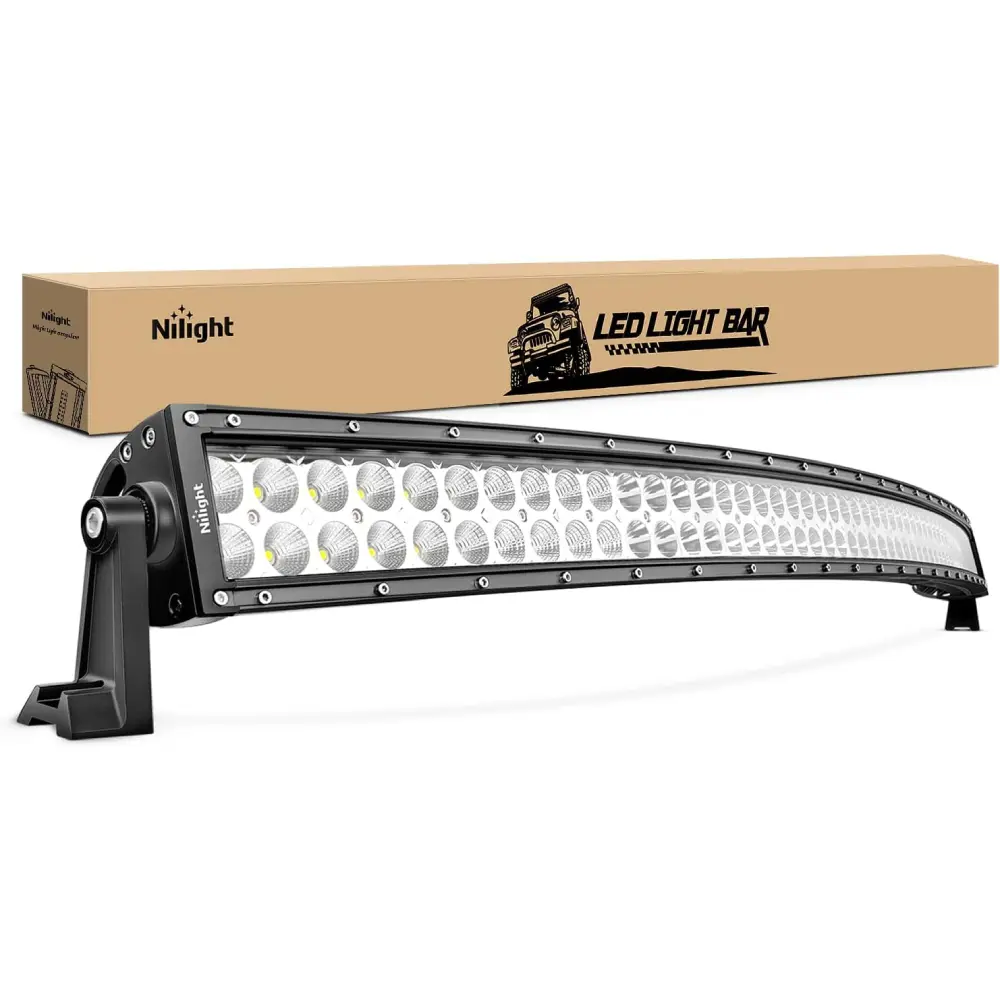 Nilight 50Inch Curved LED Light Bar, 288W 20100LM Spot-Flood Combo Driving Lamp, Waterproof Off-Road Auxiliary Lights, Aftermarket Truck Accessories for Pickup SUV, Led Light Spotbars