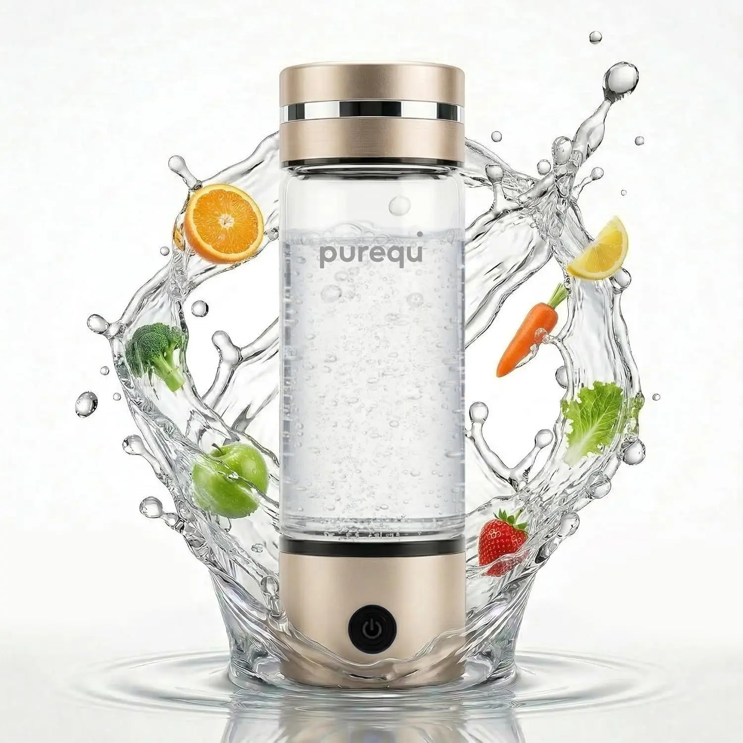 Portable Hydrogen Water Bottle Generator – SPE/PEM Hydrogen Infusion, Rechargeable, Quick 5–10 Min Hydrogen-Rich Water Maker for Travel, Fitness & Daily Hydration