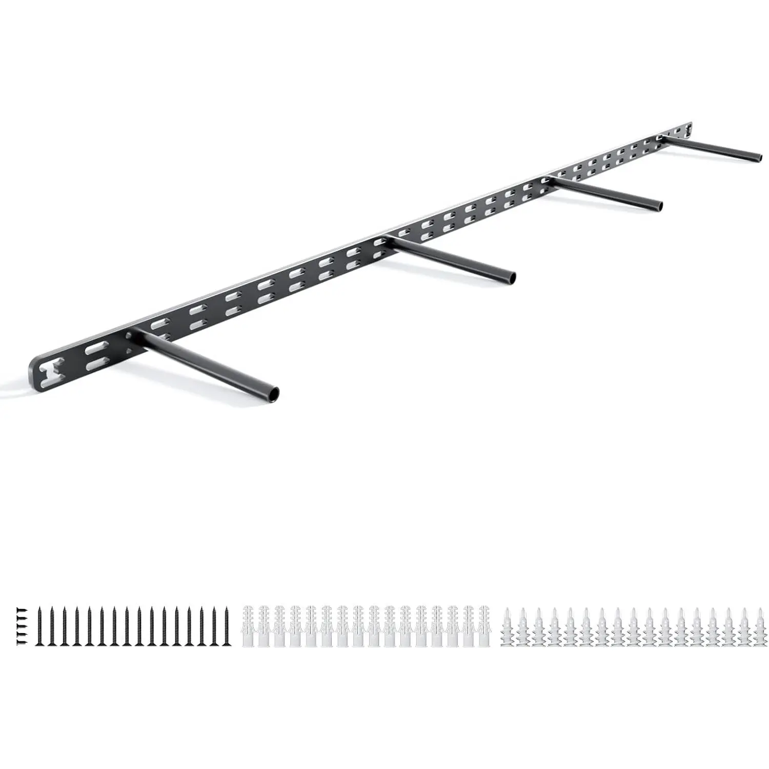 1 count Floating Shelf Bracket Heavy Duty,Decorative Floating Shelf Hardware  Black Metal Fireplace Mantel Brackets (43"X6"X1.0" Without Tools)