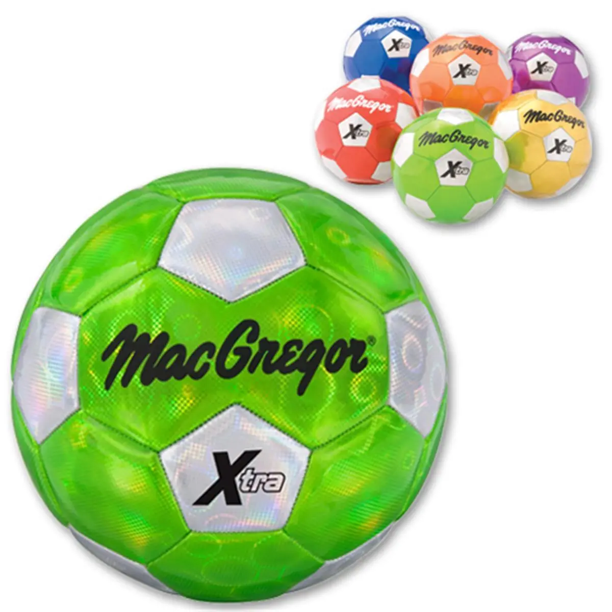 MacGregor Color My Class Soccer Ball, Size 4 with Vibrant Swirling 3-D Holographic Cover, Cushioned PVC and Synthetic Leather, Sports & Outdoor, 3-D Hologram Design, Swirling 3-D Hologram