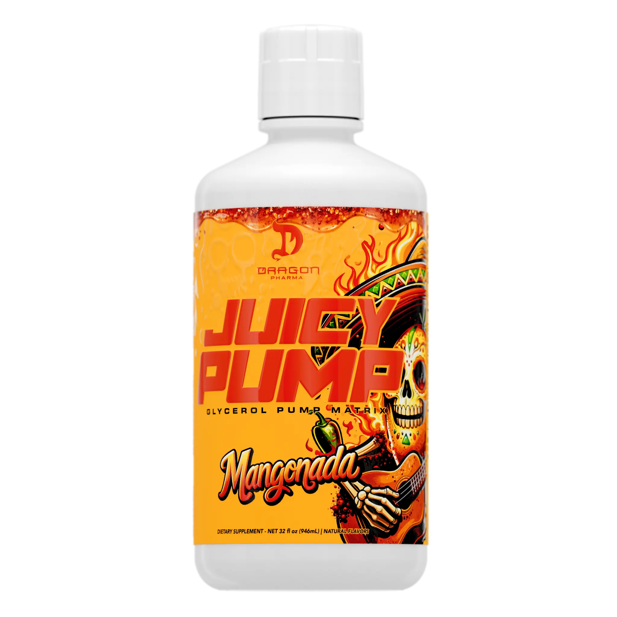 Dragon Pharma Juicy Pump – Liquid Glycerol Stim-Free Pump Pre-Workout – Pumps & Hydration – 32 fl oz (16/32 Servings)