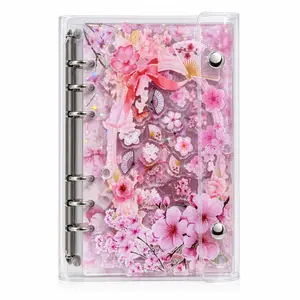 A6 Refillable Shaker Binder - Cute Journaling Notebook for Office Stationery Supplies