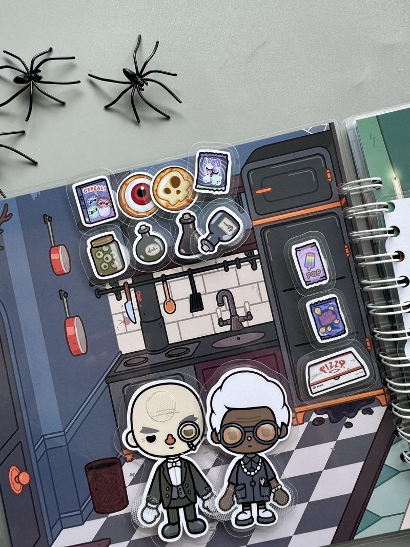 Halloween activity book, busy book, educational paper dress up dolls, toddler paper doll house, lulu printable paper dolls