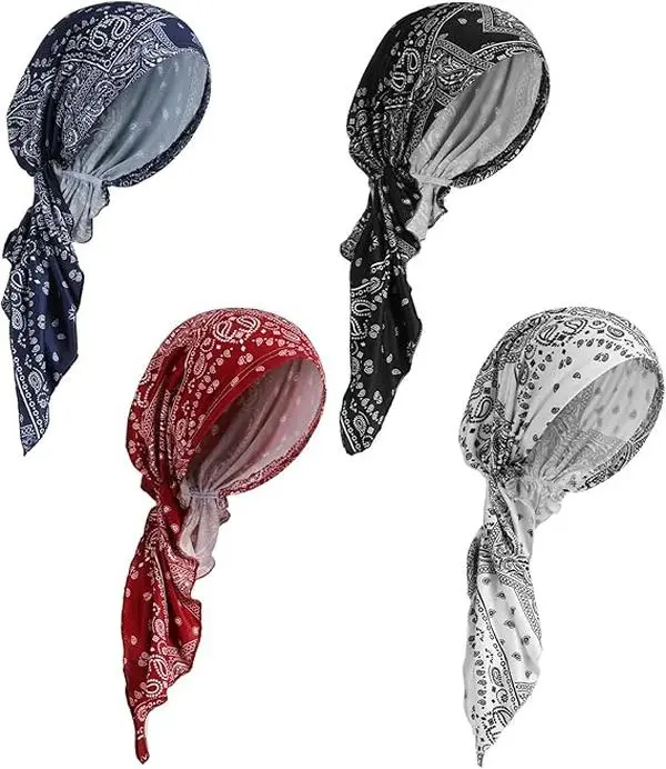 4 Pcs Chemo Headwear for Women | Pre Tied Cancer Caps Head Scarf Turbans for Women Patients Gifts 4 Pcs Chemo Headwear for Women | Pre Tied Cancer Caps Head Scarf Turbans for Women Patients Gifts