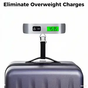 Digital Luggage Scale, 110lbs Hanging Baggage Scale with Backlit LCD Display, Portable Suitcase Weighing Scale, Travel Luggage Weight Scale with Hook, Strong Straps for Travelers