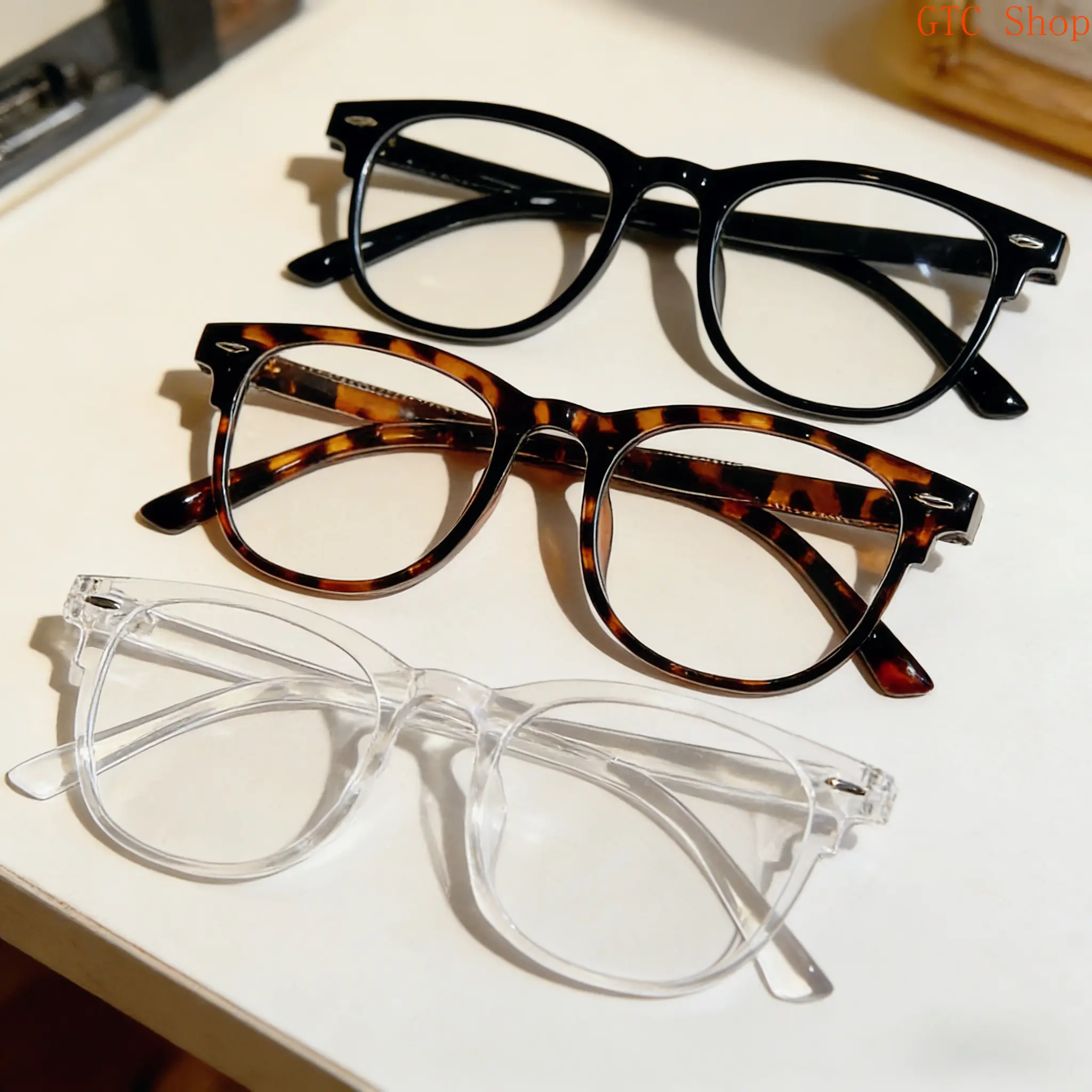 Unisex 3pcs Full Rim Retro Rectangle Sports Eyewear Set - Stylish Eyewear, Vintage Tortoiseshell Frame, Blue Light Glasses, UV Protection Lenses, Lightweight, for Daily Screen Use & Casual Work-Outdoor Needs