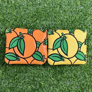 Orange Pattern Golf Putter Head Cover, 1 Count Magnetic Golf Putter Head Cover, Golf Accessories for Men & Women, Golf Gifts