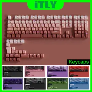 134-Key PBT Sublimation Keycaps - Multiple Color Options, Translucent Gradient Design, Compatible with Mechanical Keyboards