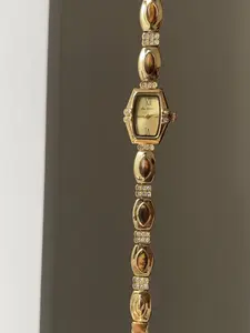 Vintage Turquoise Bracelet Watch, High-End Analog Quartz, Alloy Case, Mineral Glass Dial, Buckle Closure, Perfect Gift for All Seasons