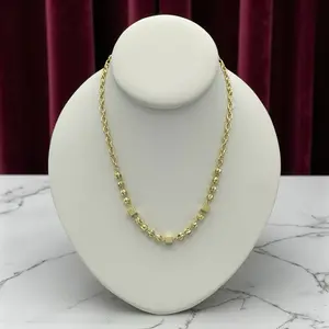 N62 Square and Ball Necklace- Gold Plated 14k