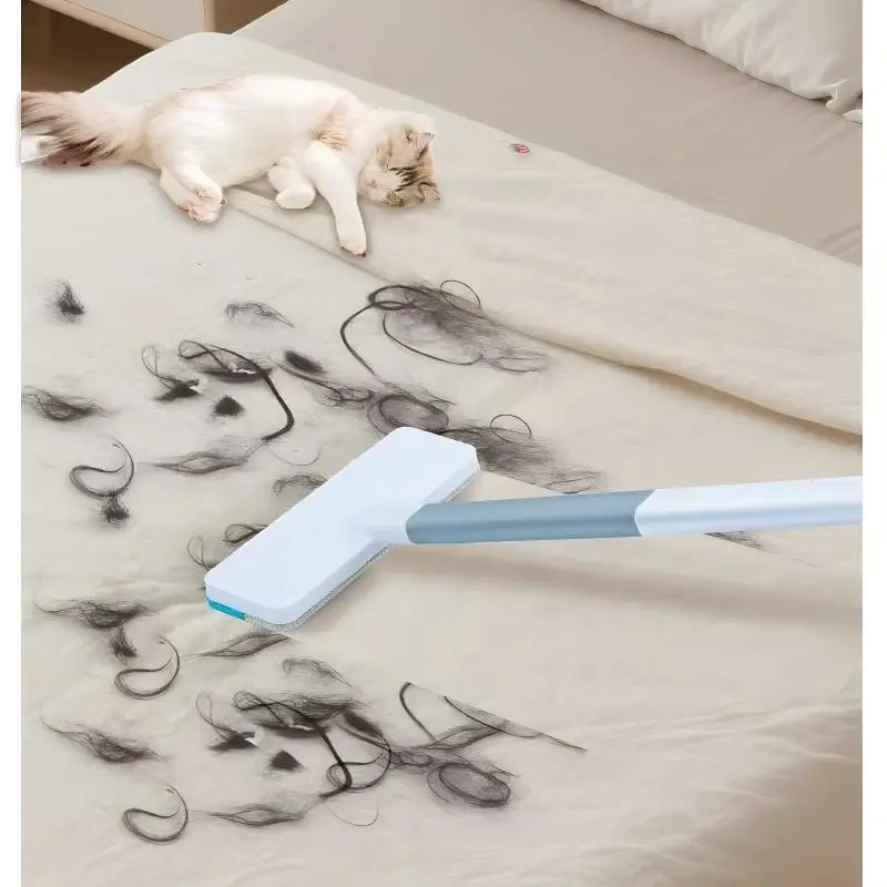 Multi-Functional Stainless Steel Long-Handled Static Lint Brush - High Cost-Performance Car Interior Cleaning Tool, Fur & Hair Remover That Saves Money for Carpet, Beds (Low Environmental Impact)