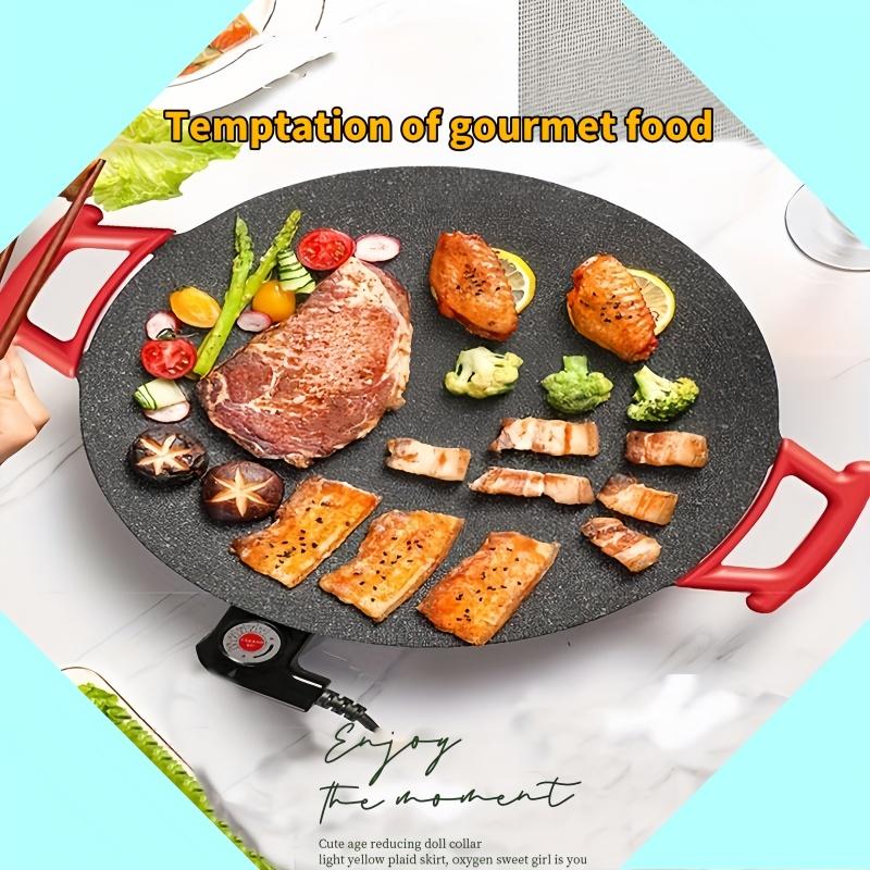 Hot Selling 110V Baking Pan! 14.2-inch Non-stick Round Baking Pan | Smokeless Hot Pot & BBQ | TikTok Kitchen Essential | ASMR Cooking!