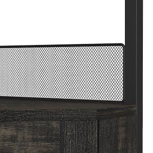 【GARVEE】Industrial Corner Wine Cabinet with Removable Rack and Glass Holder in Dark Wood Finish, Perfect for Stylish Wine Storage and Display in Home Bars or Living Spaces, Combining Functionality and Aesthetic Appeal for Wine Enthusiasts and Entertainers