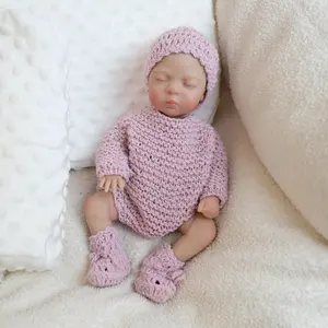 Mini Reborn Baby Dolls Cloth Body 10 Inch Cloth Body Realistic Baby Doll Girl Lovely Painted Hair Girl Doll