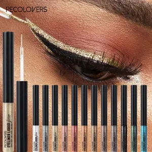 12PCS/set Sparkle Eyeliner Liquid Pen,Waterproof, Sweat Proof, Not Easy To Smudge, Smudge Resistant Eyeliner,Liquid Eyeliner Eye Shadow,Eyeliner Pencil Alternative,Suitable For Christmas Makeup