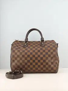 Pre-owned Damier Ebene coated canvas Shoulder Bags Louis Vuitton Speedy Bandouliere 30 Damier Ebene Canvas Bag