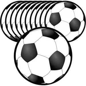 Soccer Paper Cutouts 50pcs 5" Sports Ball Cut Outs for Party Decorations Wall Decor Bulletin Board