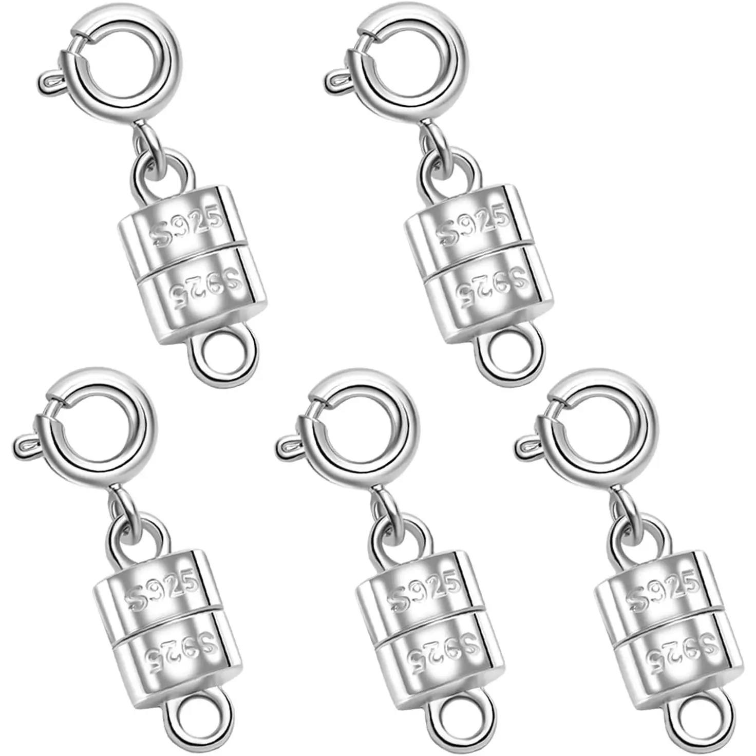 S925 Sterling   Necklace Clasps and Closures,  Clasps for Necklaces, Clasp Converter for  Making Supplies (5silvery)
