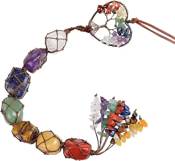 Handmade Crystal Hanging Ornaments Clear Crystal Amethyst Lapis Lazuli Green Aventurine Tiger Eye