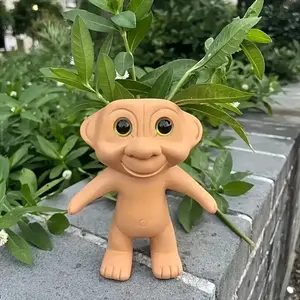 1pc Cute Troll Doll Planter Flowerpot - Garden Gnome Pot, Troll Vase, Doll Succulent - Home Decor, Office, Patio, Garden. Funny Gift Idea